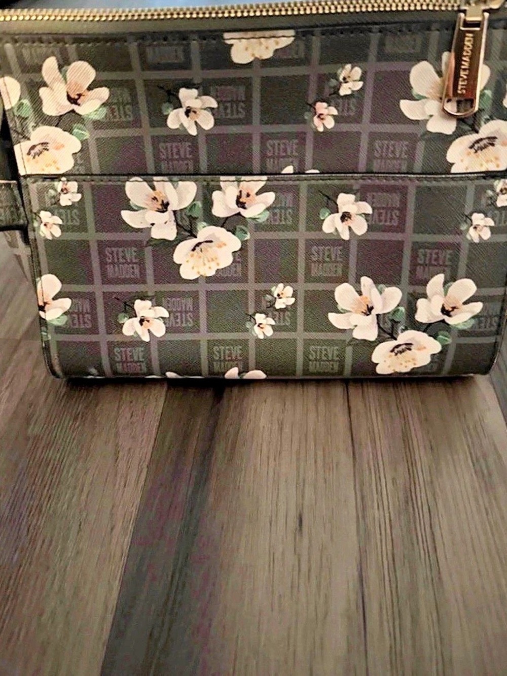 Steve Madden Floral Crossbody in Black & Pink